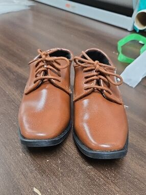 Joseph Abboud Size 11 (Toddler) Mahogany Brown Faux Leather Dress Shoe